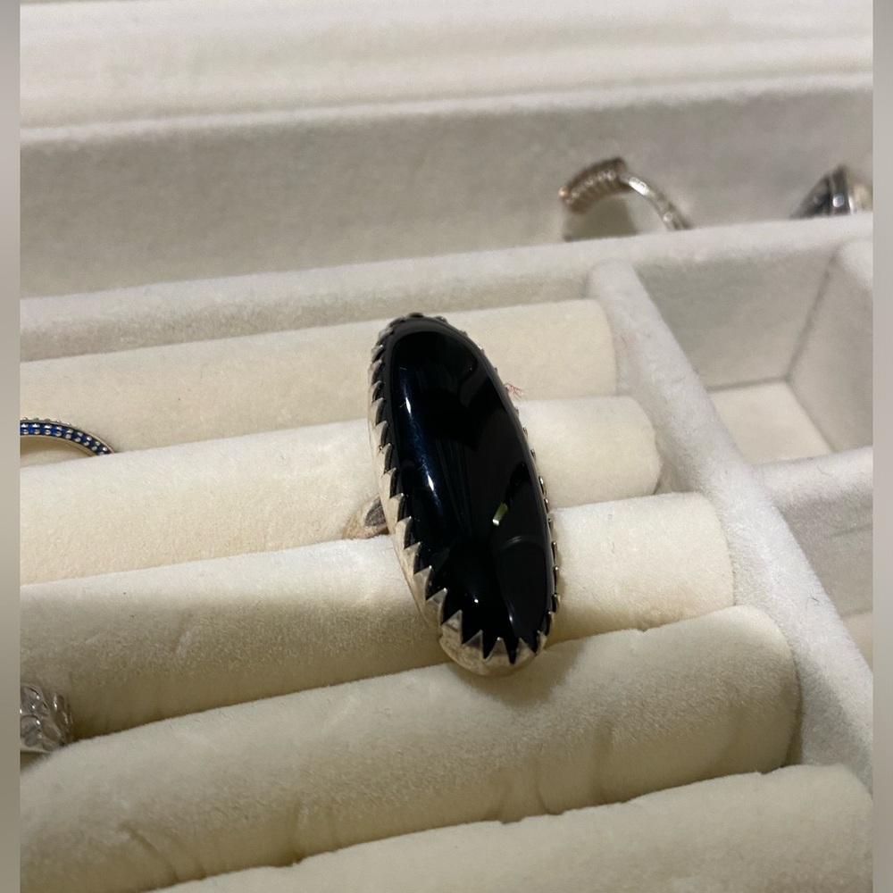 Sterling silver onyx ring size 5